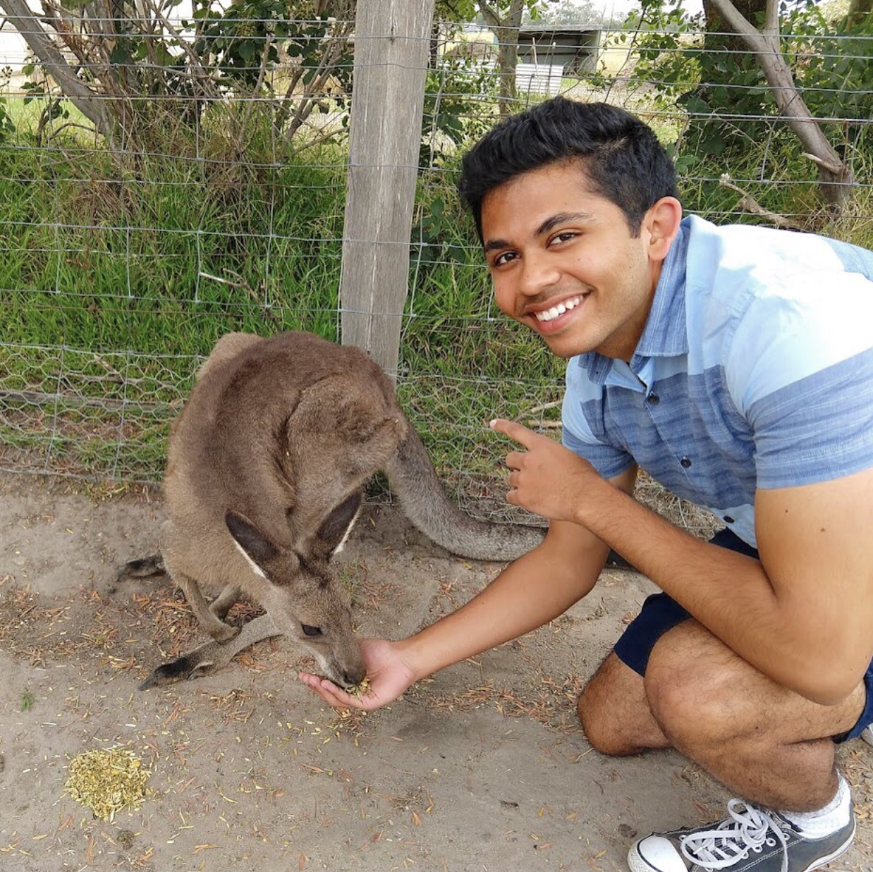 Here I am with a baby wallaby in Australia